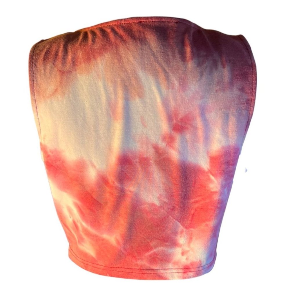 Yilibasha Pink Tye Dye Crop Sleeveless Shirt Size Medium - Picture 2 of 5